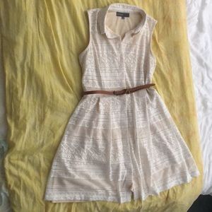 Belted macrame dress